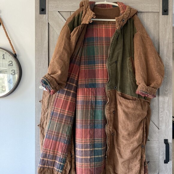 Unique-100% Linen Cotton Quilted Coat, One Size (loose fit), Photo Colors - Picture 11 of 13